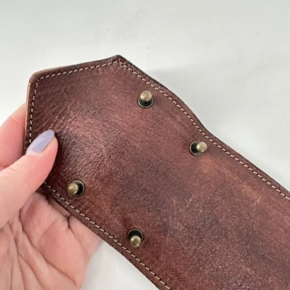NWT Motif 56 Women's Wide Genuine Leather‎ Belt Chocolate Size Large